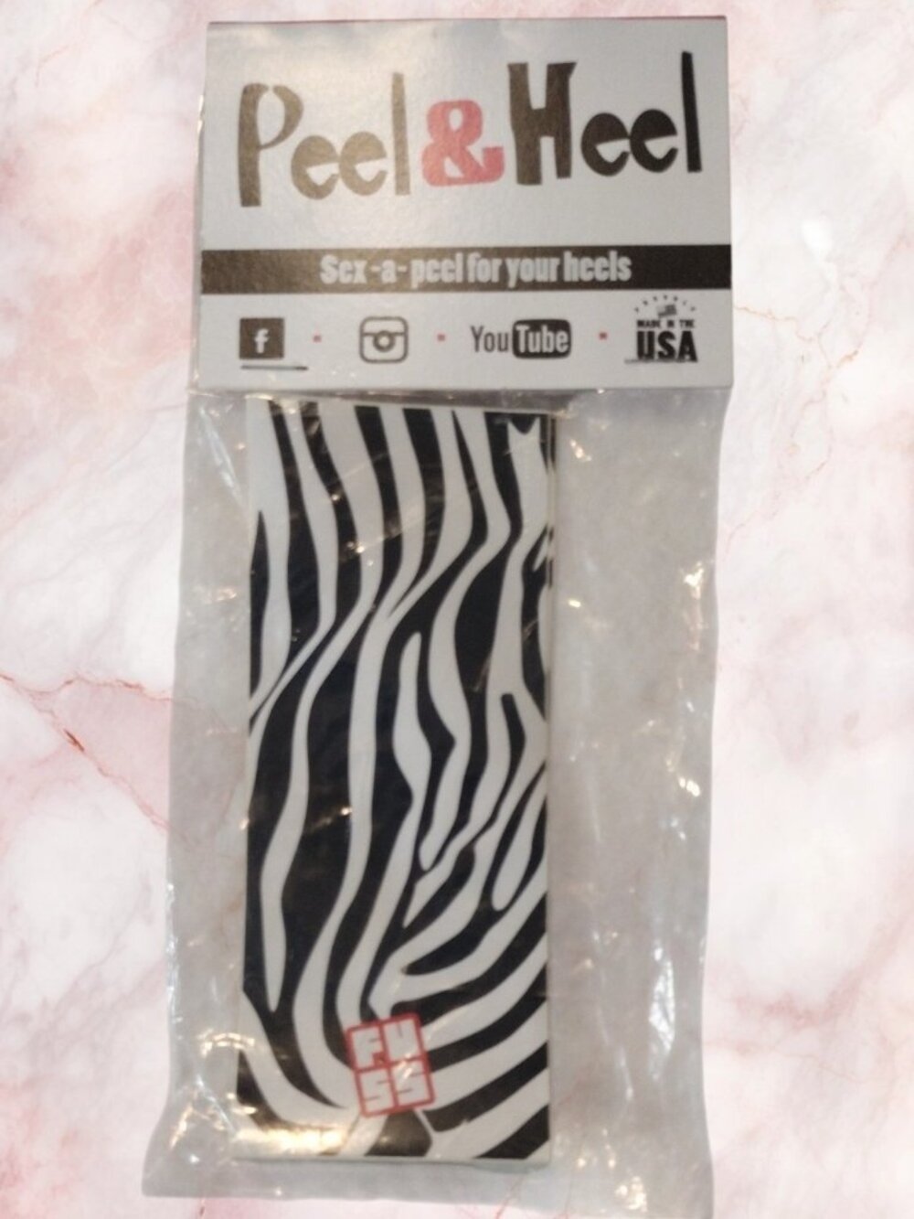 Women’s Zebra-Print Adhesive Heel Decor for Shoe Outsole Accents